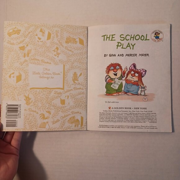 1999 A Little Critter Little Golden Book The School Play Hardcover First Edition - Picture 2 of 4